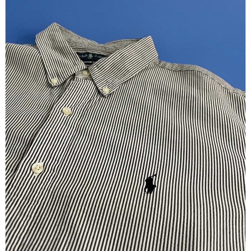 Polo Ralph Lauren Men's Striped‎ Cotton Button-Down Shirt Pony Logo XXL